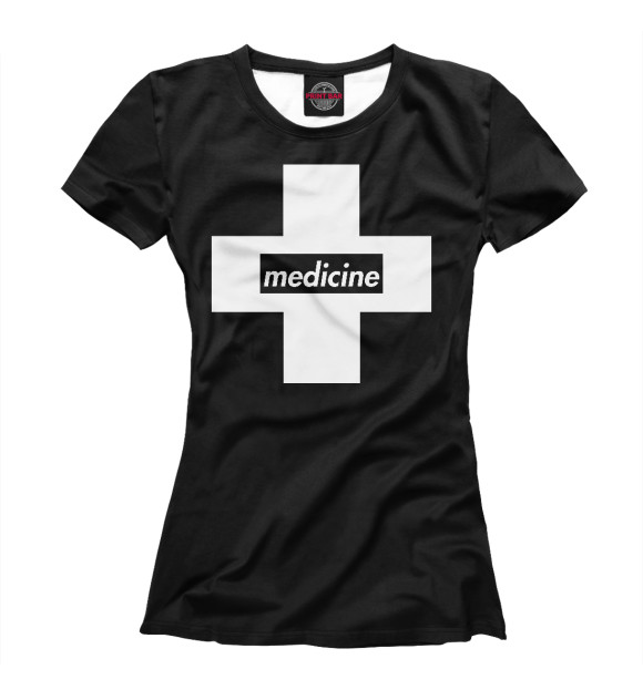 Женская футболка с изображением Медицинский крест цвета Белый