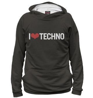 Худи для девочки I Love Techno