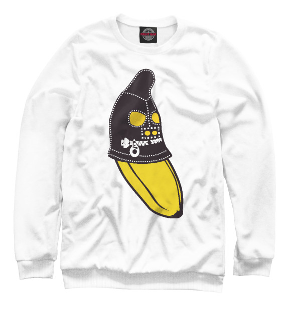Мужской свитшот с изображением Банан бдсм цвета Белый