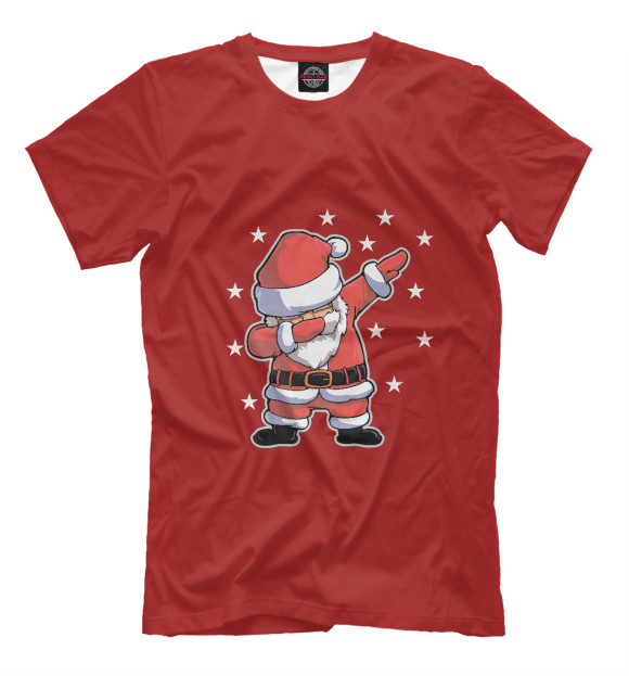 Мужская футболка с изображением DAB Дед Мороз цвета Белый