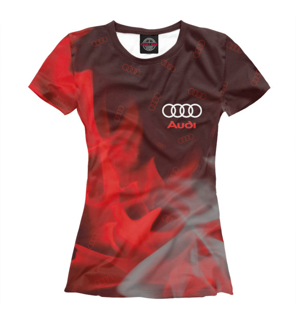 Женская футболка с изображением Audi / Ауди цвета Белый