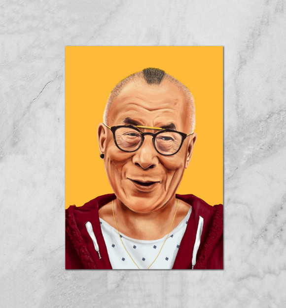 Плакат с изображением Dalai Lama цвета Белый