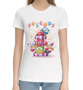 Хлопковая футболка для девочек Friends