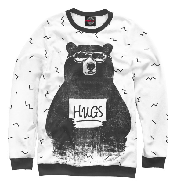 Свитшот для мальчиков с изображением Bear Hugs цвета Белый