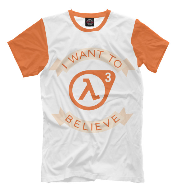 Мужская футболка с изображением Half-Life 3 цвета Молочно-белый
