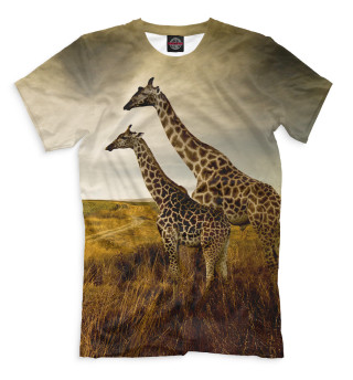 Мужская футболка Жирафы на прогулке