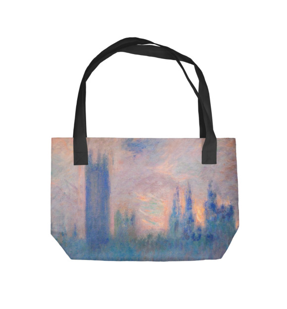 Пляжная сумка с изображением Клод Моне. Вестминстерский дворец цвета 