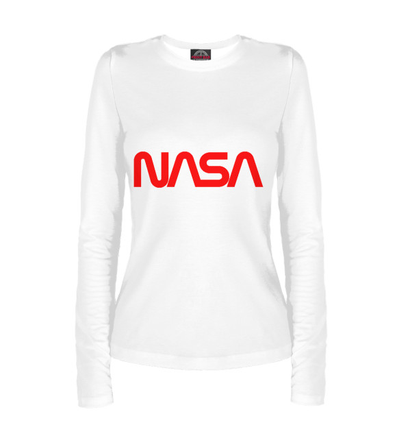 Женский лонгслив с изображением NASA цвета Белый