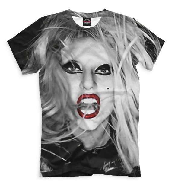 Мужская футболка с изображением Lady Gaga цвета Серый