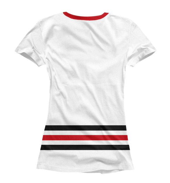 Футболка для девочек с изображением Чикаго Блэкхокс (форма) цвета Белый