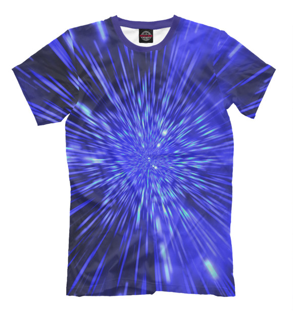 Мужская футболка с изображением Сквозь вселенную цвета Грязно-голубой