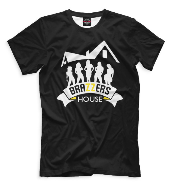 Мужская футболка с изображением Brazzers цвета Черный