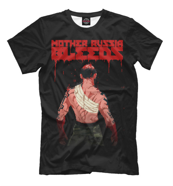 Мужская футболка с изображением Mother Russia Bleeds цвета Черный