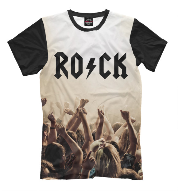 Мужская футболка с изображением Rock цвета Молочно-белый
