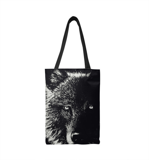 Сумка-шоппер с изображением Черный Волк цвета 