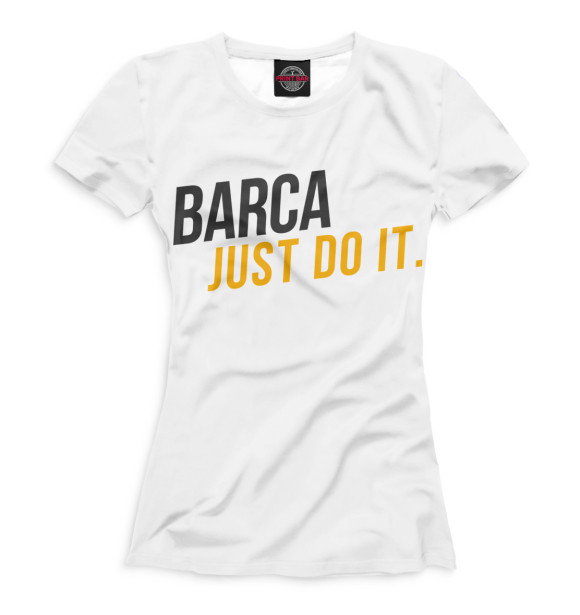 Женская футболка с изображением Barca цвета Белый