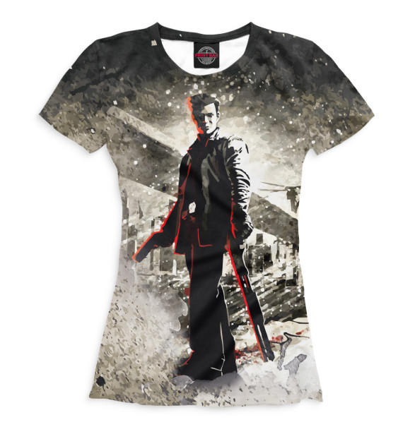 Женская футболка с изображением Max Payne цвета Белый