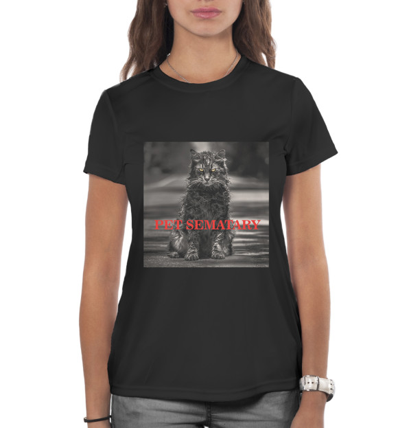 Женская футболка с изображением Кладбище домашних животных цвета Белый