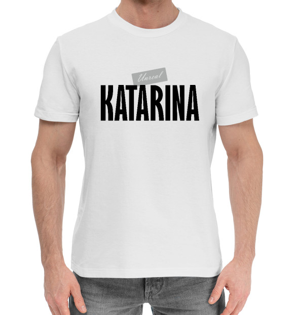 Мужская хлопковая футболка с изображением Катарина цвета Белый