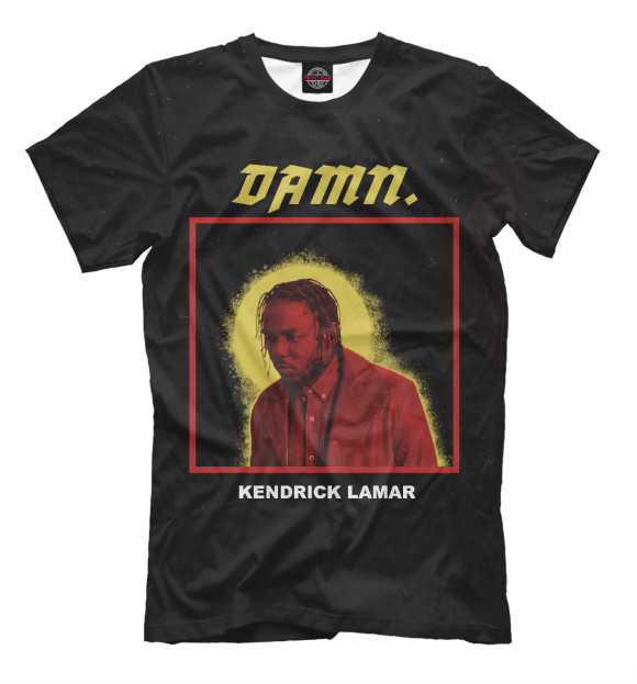 Мужская футболка с изображением DAMN цвета Черный