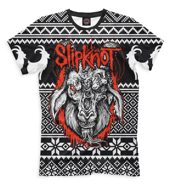 Мужская футболка с изображением Slipknot цвета Серый