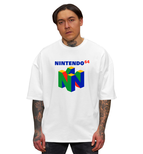Мужская футболка оверсайз с изображением Nintendo цвета Белый