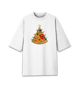 Женская футболка оверсайз Пицца - Ёлка