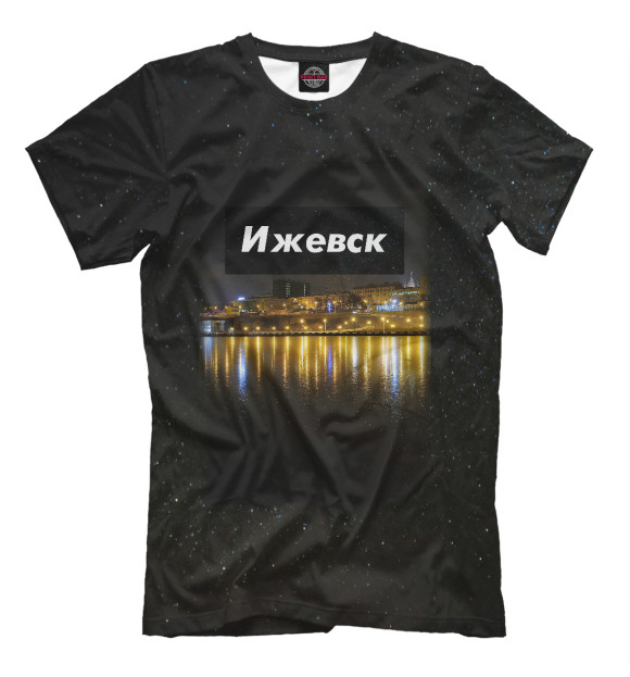 Мужская футболка с изображением Ижевск цвета Черный