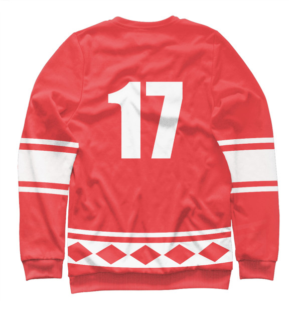 Свитшот для девочек с изображением СССР 1972 Хоккейная форма №17 цвета Белый