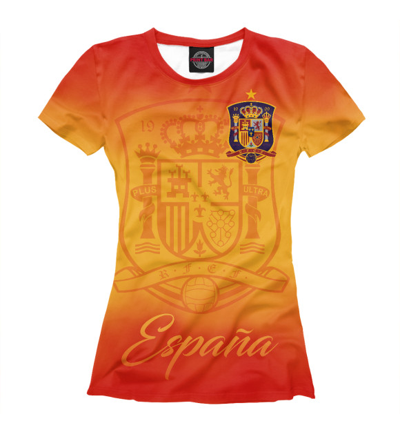 Женская футболка с изображением Испания цвета Белый