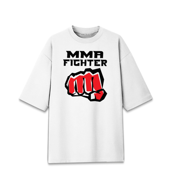 Женская футболка оверсайз с изображением MMA цвета Белый