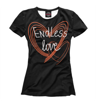 Женская футболка Бесконечная любовь (сердце линиями)