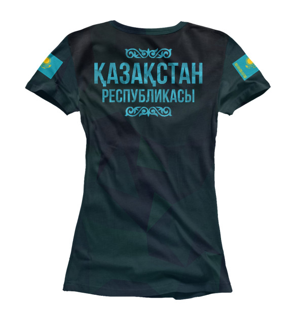 Женская футболка с изображением Kazakhstan цвета Р‘РµР»С‹Р№