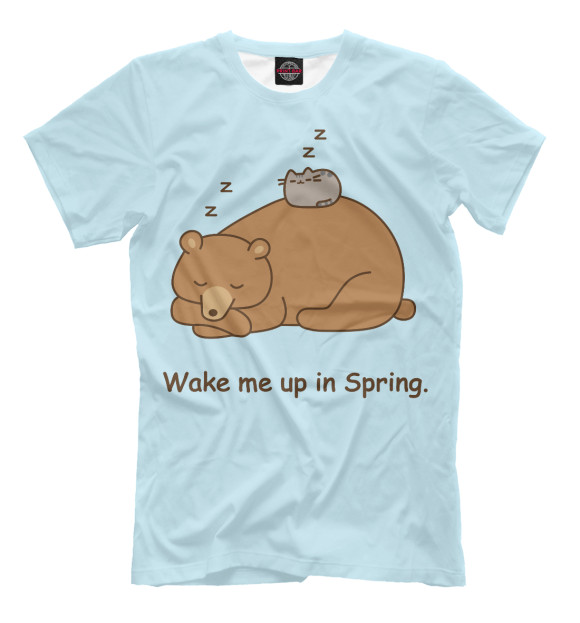 Мужская футболка с изображением Spring цвета Молочно-белый