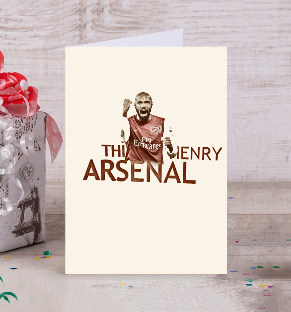Открытка с изображением FC Arsenal - Тьерри Анри цвета Белый