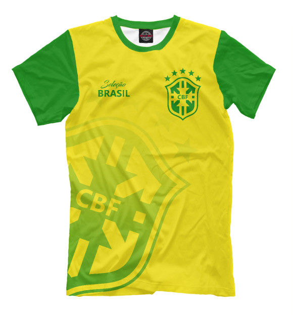Мужская футболка с изображением Бразилия цвета Желтый