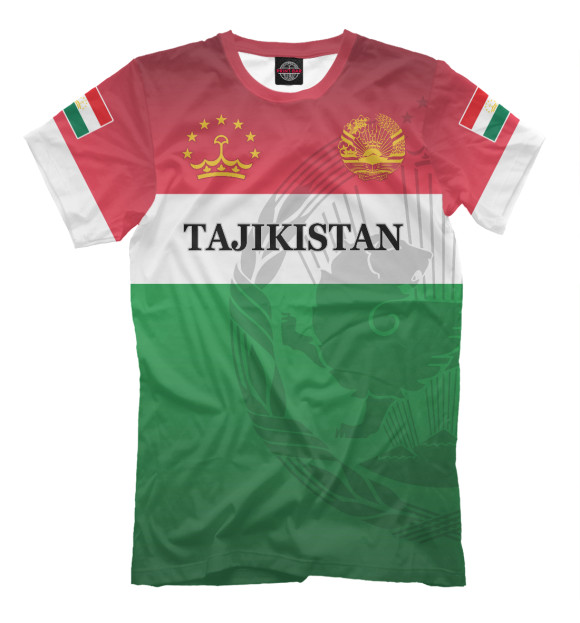 Футболка для мальчиков с изображением Таджикистан цвета Белый