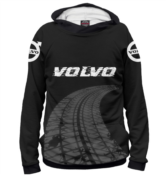 Худи для девочки с изображением Volvo Speed Tires (лого на рукавах) цвета Белый