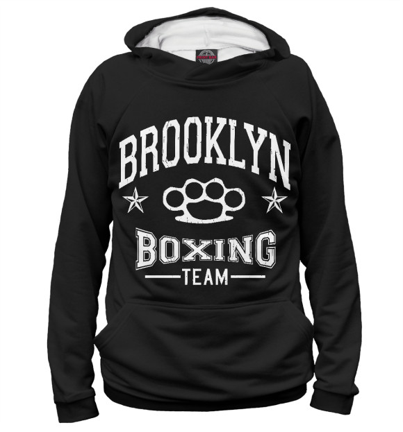 Мужское худи с изображением Brooklyn Boxing Team цвета Белый