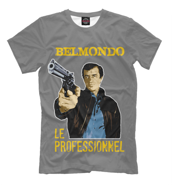 Мужская футболка с изображением Бельмондо цвета Серый