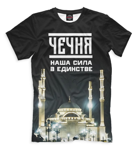 Мужская футболка с изображением Чечня цвета Черный
