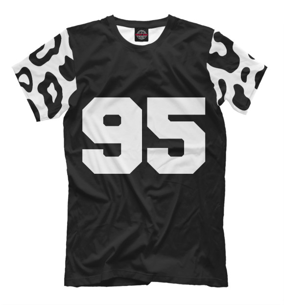 Мужская футболка с изображением Леопардовый окрас 95 цвета Черный