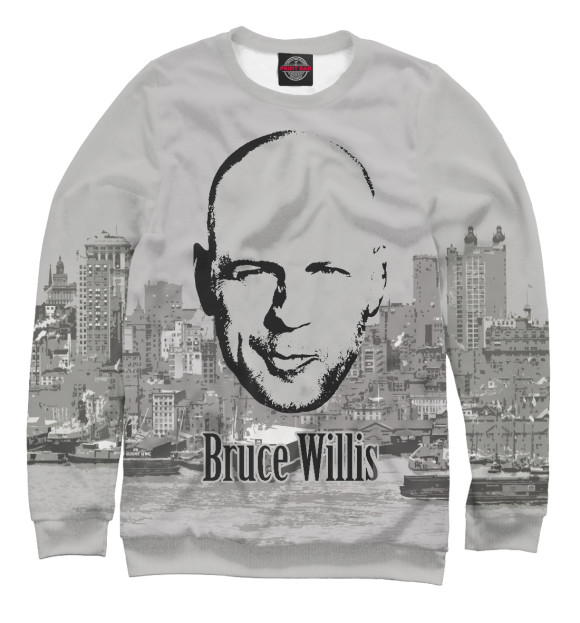 Мужской свитшот с изображением Bruce Willis цвета Белый