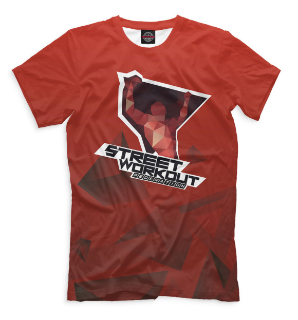 Мужская футболка с изображением Воркаут цвета Темно-бордовый