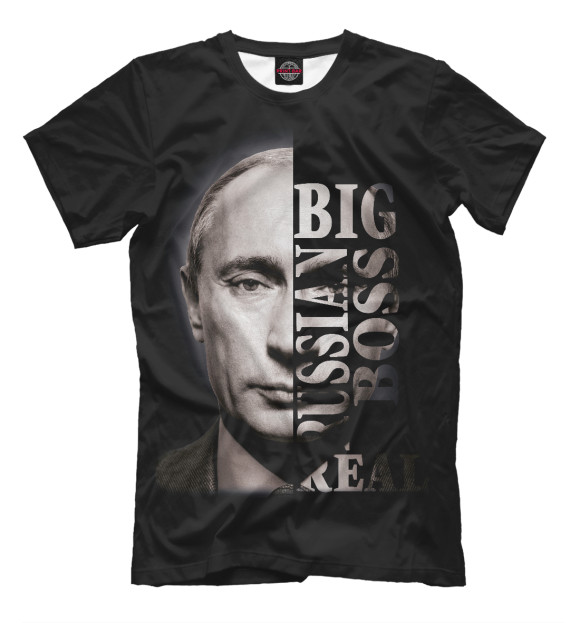 Мужская футболка с изображением Big Russian Boss цвета Черный