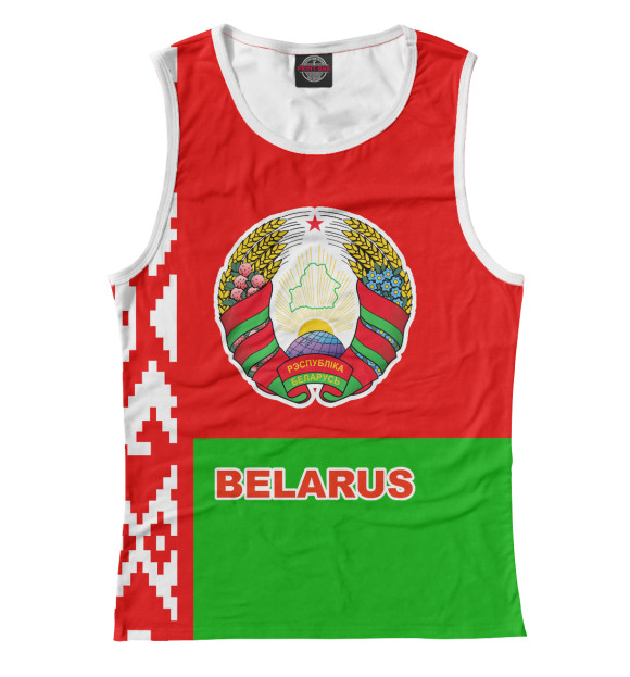 Майка для девочки с изображением Беларусь цвета Белый