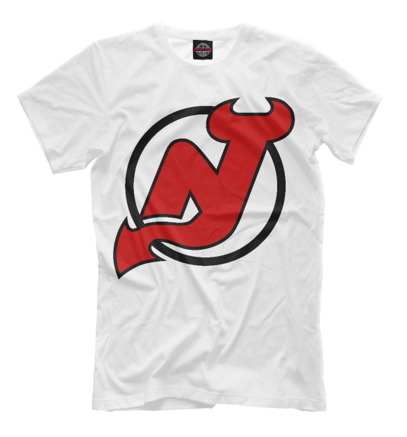 Мужская футболка с изображением New Jersey Devils цвета Молочно-белый
