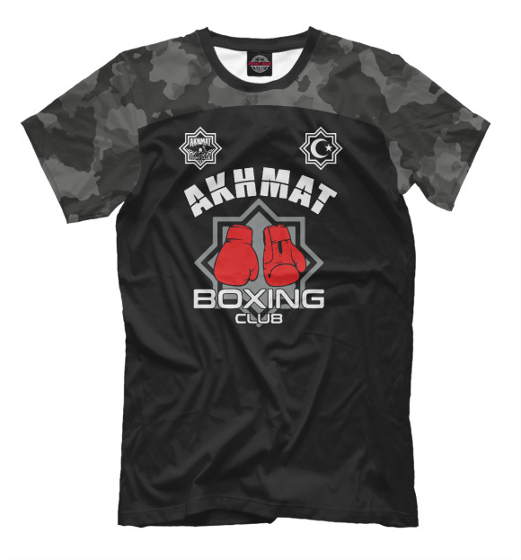 Мужская футболка с изображением Akhmat boxing цвета Черный