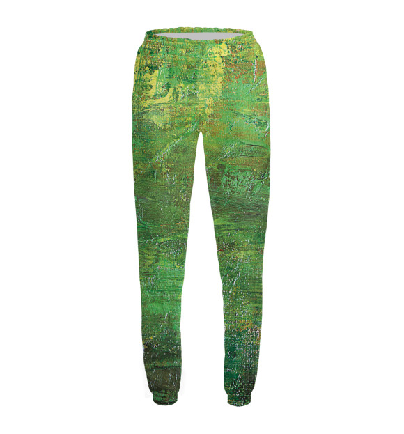 Женские спортивные штаны с изображением Холст зелень цвета Белый