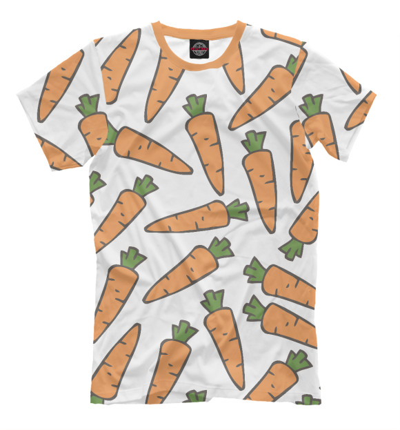 Футболка для мальчиков с изображением Морковь цвета Молочно-белый